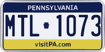 PA license plate MTL1073