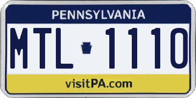 PA license plate MTL1110
