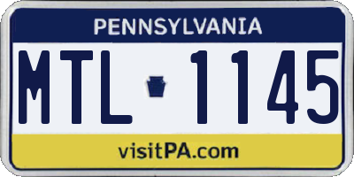 PA license plate MTL1145
