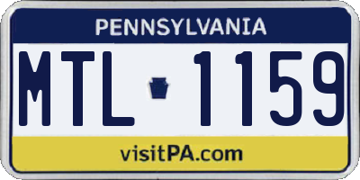 PA license plate MTL1159
