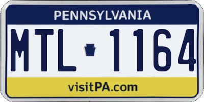 PA license plate MTL1164