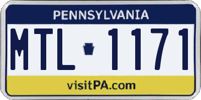 PA license plate MTL1171