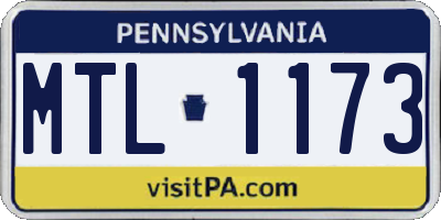 PA license plate MTL1173