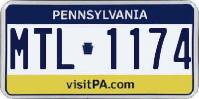 PA license plate MTL1174