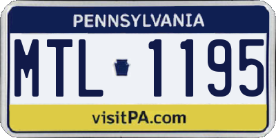 PA license plate MTL1195