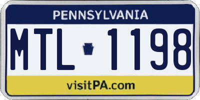 PA license plate MTL1198