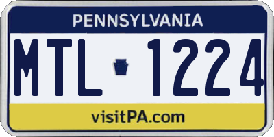 PA license plate MTL1224