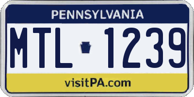 PA license plate MTL1239