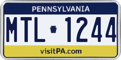 PA license plate MTL1244