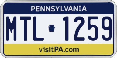PA license plate MTL1259