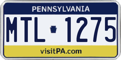 PA license plate MTL1275