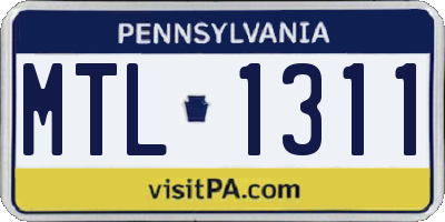 PA license plate MTL1311