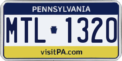 PA license plate MTL1320