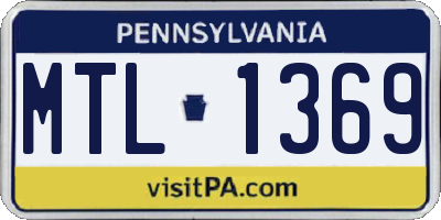 PA license plate MTL1369