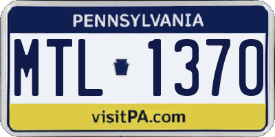 PA license plate MTL1370