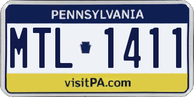 PA license plate MTL1411