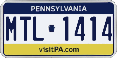 PA license plate MTL1414