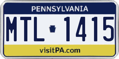 PA license plate MTL1415