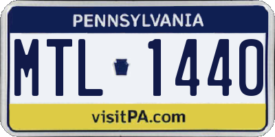 PA license plate MTL1440