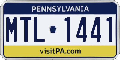 PA license plate MTL1441