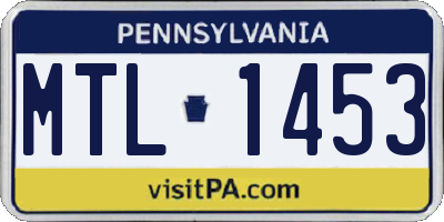 PA license plate MTL1453