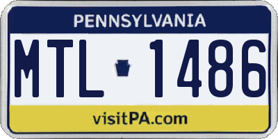 PA license plate MTL1486