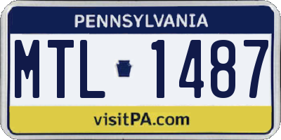 PA license plate MTL1487