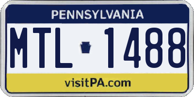PA license plate MTL1488
