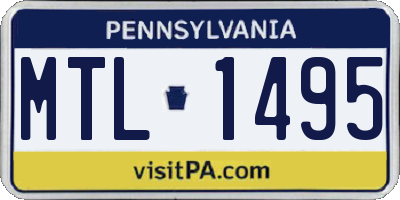 PA license plate MTL1495