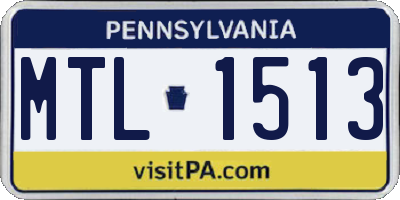 PA license plate MTL1513