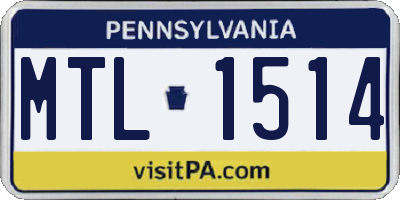 PA license plate MTL1514