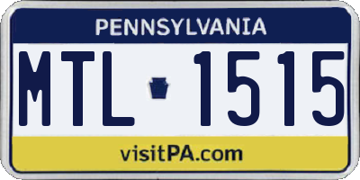 PA license plate MTL1515