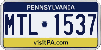 PA license plate MTL1537