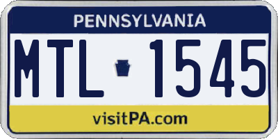 PA license plate MTL1545
