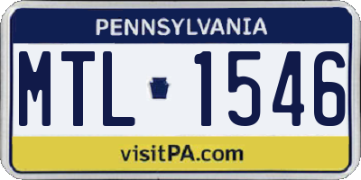 PA license plate MTL1546