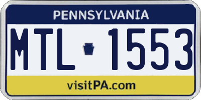PA license plate MTL1553