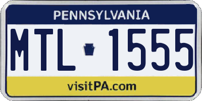 PA license plate MTL1555