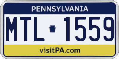 PA license plate MTL1559