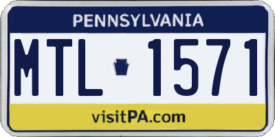 PA license plate MTL1571