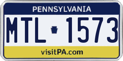 PA license plate MTL1573