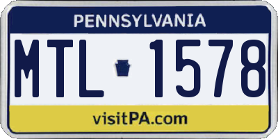 PA license plate MTL1578