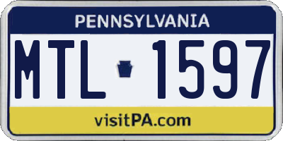 PA license plate MTL1597