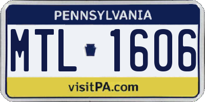 PA license plate MTL1606