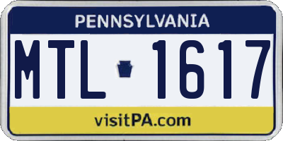 PA license plate MTL1617