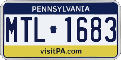 PA license plate MTL1683