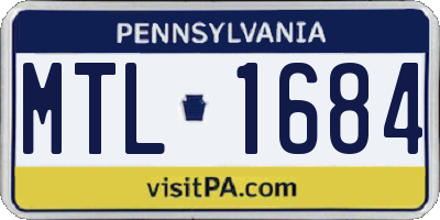 PA license plate MTL1684