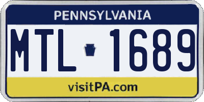 PA license plate MTL1689