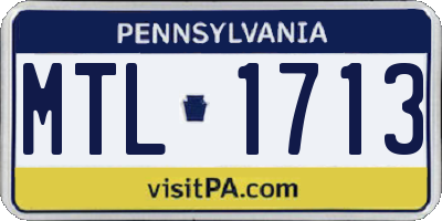 PA license plate MTL1713
