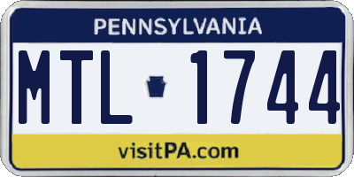 PA license plate MTL1744
