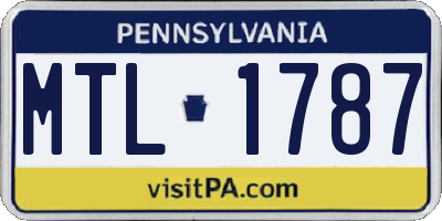 PA license plate MTL1787